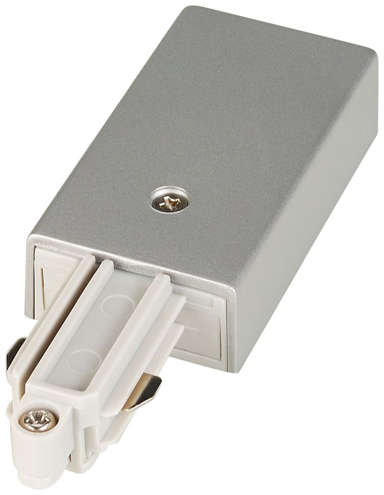 Einspeiser SLV für 1-Phasen AP-Stromschiene, Erde links silbergrau