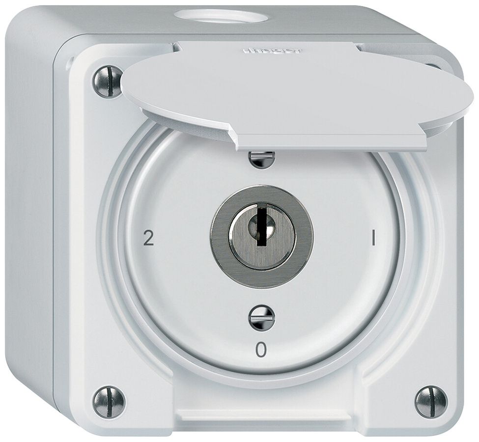 AP-Schlüsselschalter robusto Umschalter 16A 250V 86×86mm weiss
