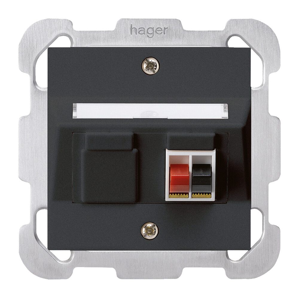 Prise ENC audio kallysto 1×noir borne à étrier 1 haut-parleur plaque fixation
