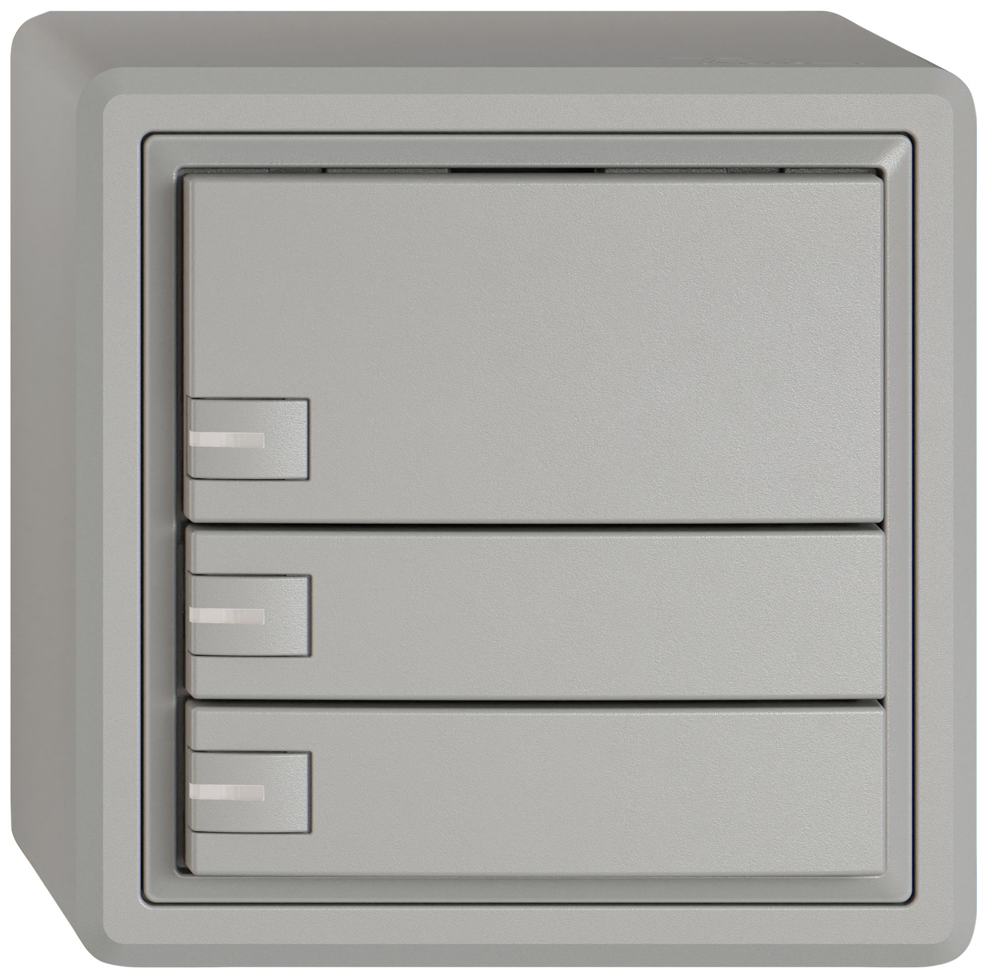 Pulsante universale AP EDIZIO.liv UNI SNAPFIX® 5…48V c.LED blu 3× com.1T grc