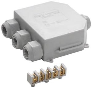 AP-Abzweigdose Raytech BABY BOX3 m.Gel 5×6mm² Ø8…18mm IP68 grau