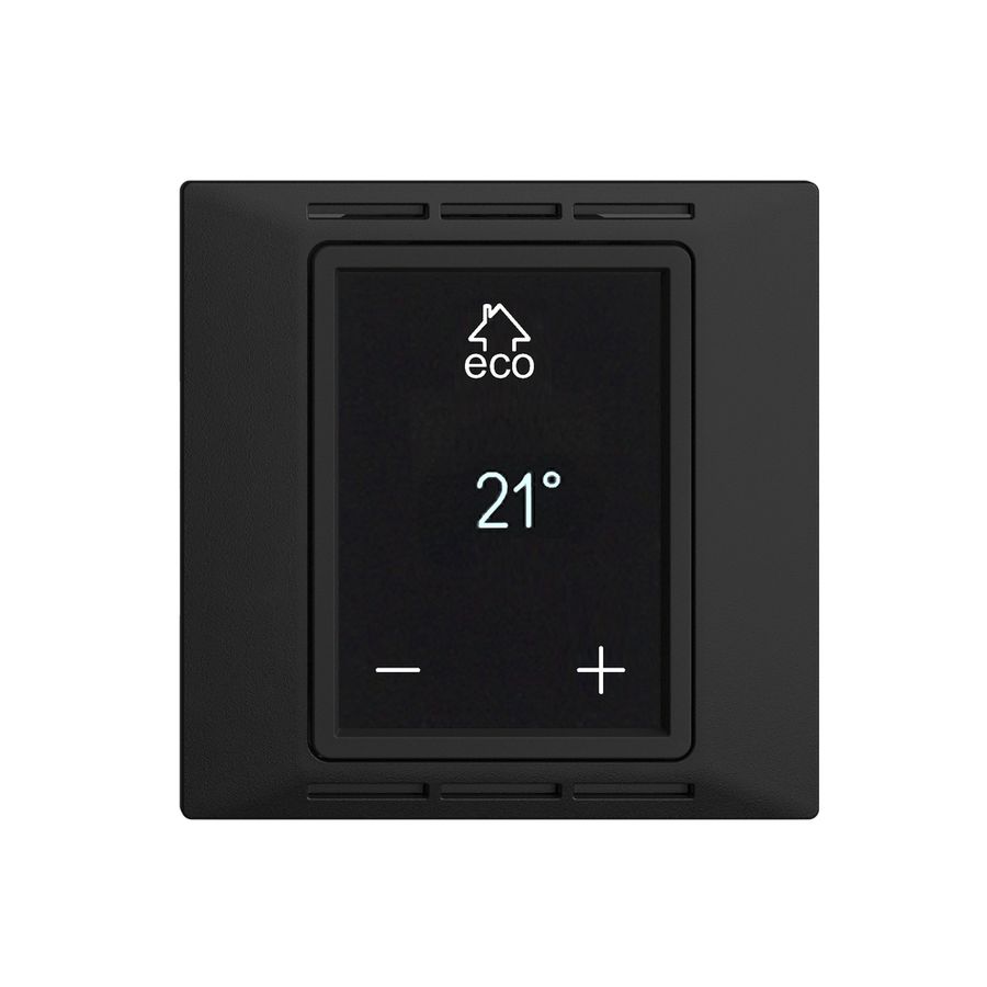 Termostato ambiente EDIZIOdue F nero, con display, riscald.pavim.