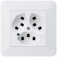 Prise ENC Hager kallysto.trend 3×T23 illuminé C blanc ultra