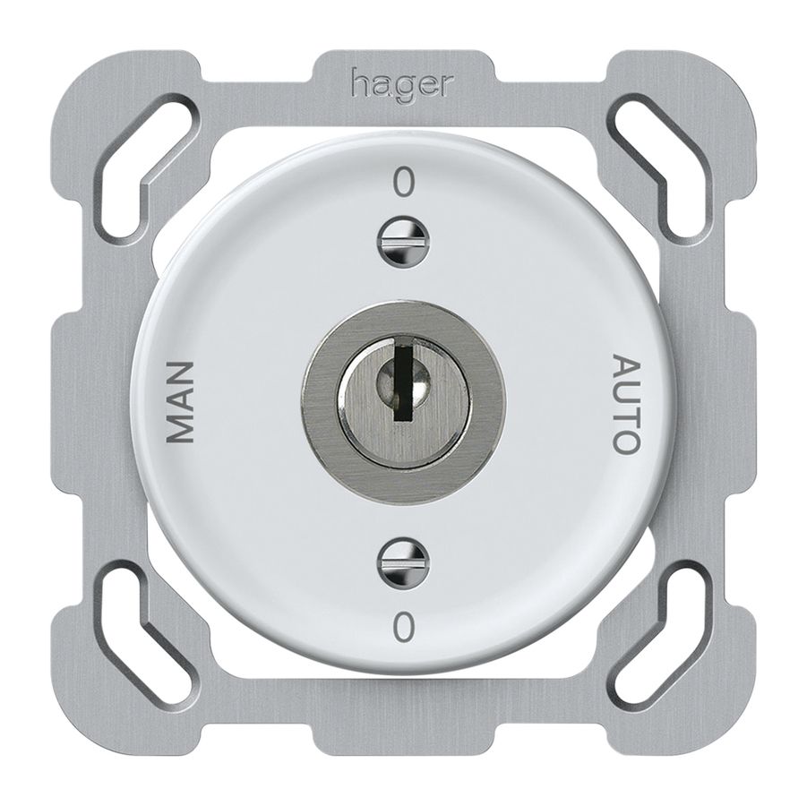 UP-Schlüsselschalter origin Umschalter 2/1L 16A 250V 0-AUTO-0-MAN 77×77mm weiss