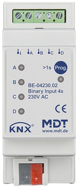 REG-Binäreingang KNX MDT BE-04230.02 4-Kan 230VAC 2TE