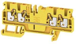 Durchgangs-Reihenklemme Weidmüller A4C PUSH IN 2.5mm² 4 Anschlüsse TS35 gelb