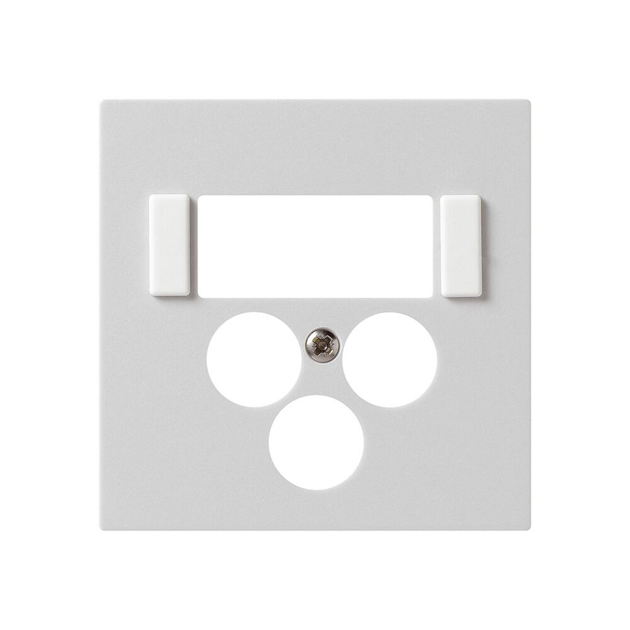 Placca frontale 3×Koax+2×RJ45 kallysto multimedia R&M grigio chiaro
