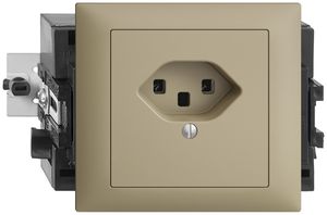 Prise INC EDIZIOdue T23 16A sand 53mm, bornes à vis