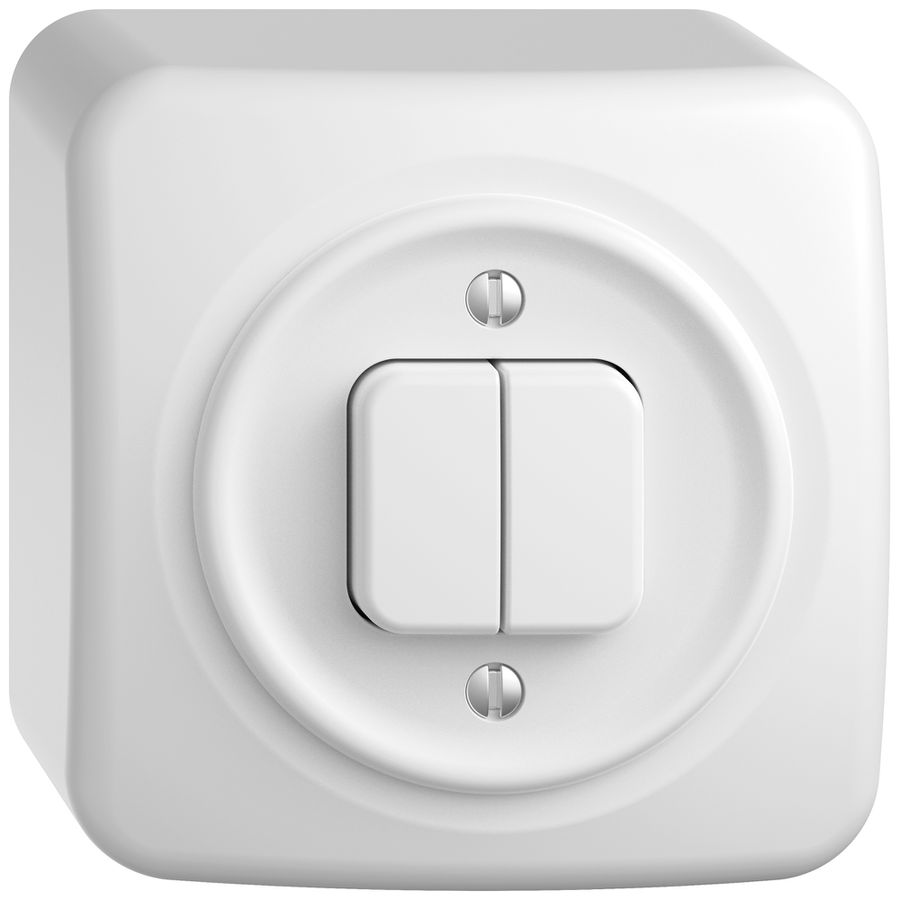 AP-Druckschalter/-taster STANDARDdue SNAPFIX® Schliesser-Öffner+Wechsel 3/1L ws