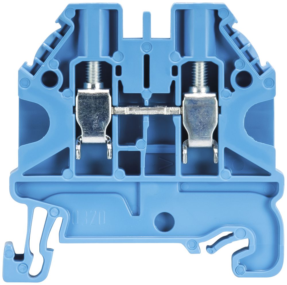 Morsetto passaggio componibile WT 0.14…6mm² 32A 1000V 2×vite 1 pi.guida 35mm blc