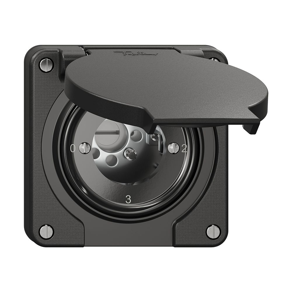 Interruttore rotativo NEVO N.CO 5/2L, senza cilindro, KS, 0-1-2-3, nero