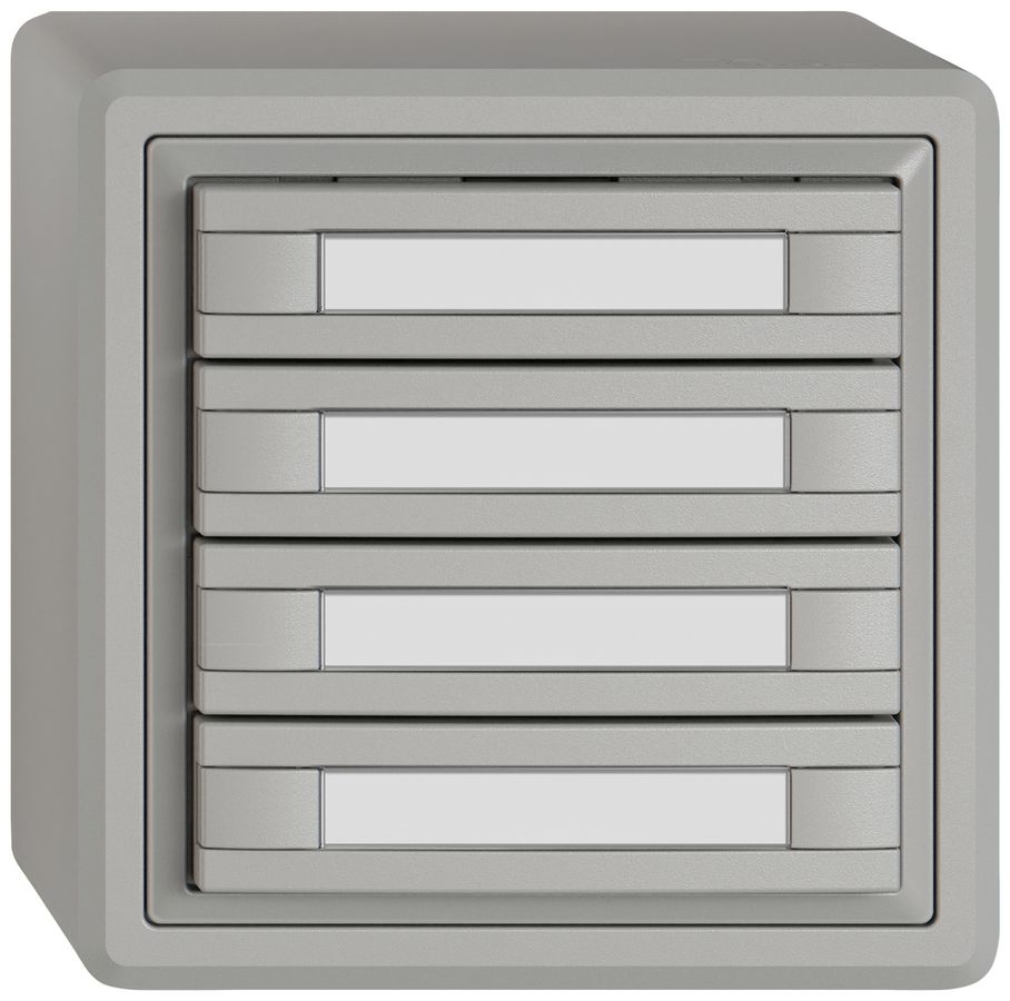 Pulsante KNX RGB AP EDIZIO.liv SNAPFIX® sensore temp.s.LED targ.8× com.1T grc