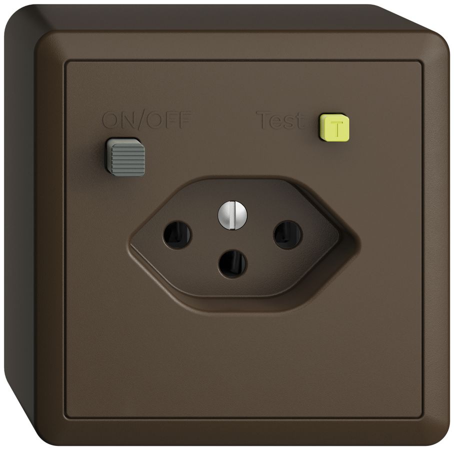 AP-Steckdose EDIZIOdue T13 FI 30mA coffee
