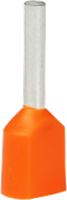 Zwillings-Aderendhülse isoliert 2×0.5mm²/8mm orange