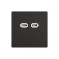 USB-Ladesteckdose EDIZIO.liv SNAPFIX® 230VAC 18W 2×USB Typ C sz