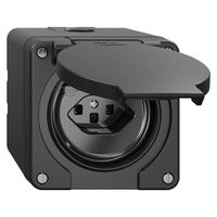 NAP-FI-Steckdose NEVO, 30mA, Typ 23, m.Shutter, m.Anschlussklemmen, schwarz