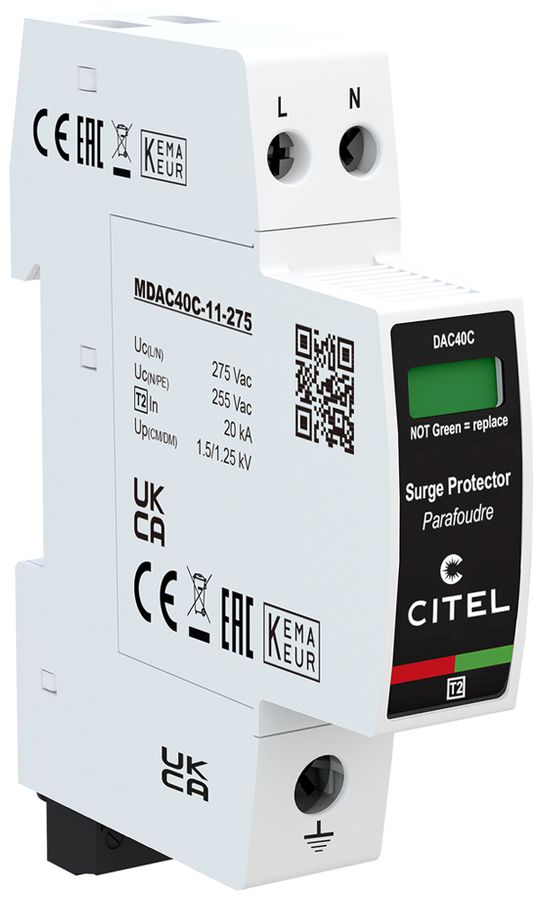 Parasurtension Citel DAC40CS-11-275, type 2, 2 pôles