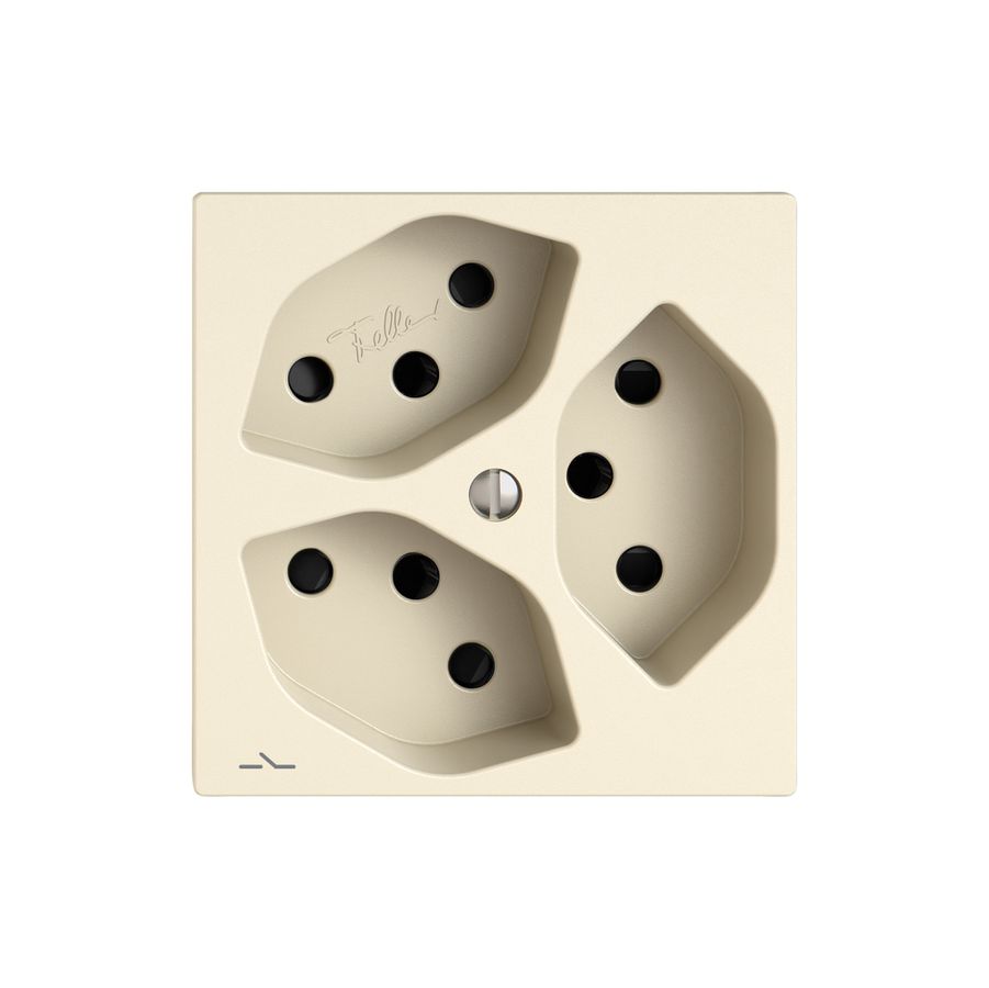 Prise EDIZIO.liv SNAPFIX® 3×T13 1×S avec shutter cr