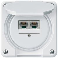 Scatola di raccordo INC robusto IP55 bianco 2×RJ45/s CUC separate