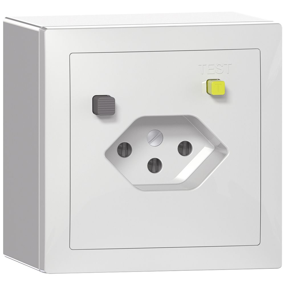 AP-FI-Steckdose SIDUS T13 30mA weiss glänzend