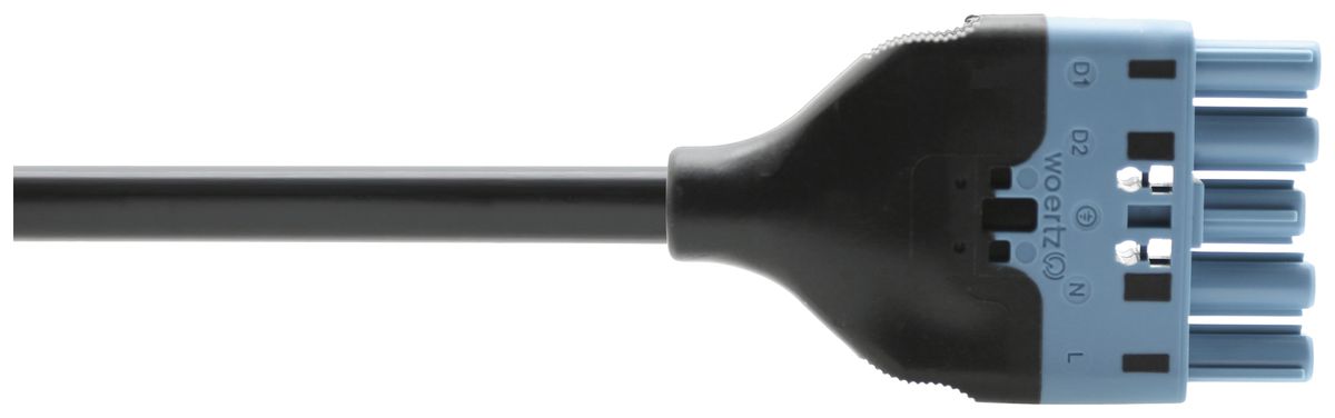 Anschlussleitung Woertz 49345/C2 5×2.5mm² 250V 20A 4m bl Buchse-Stecker Cca