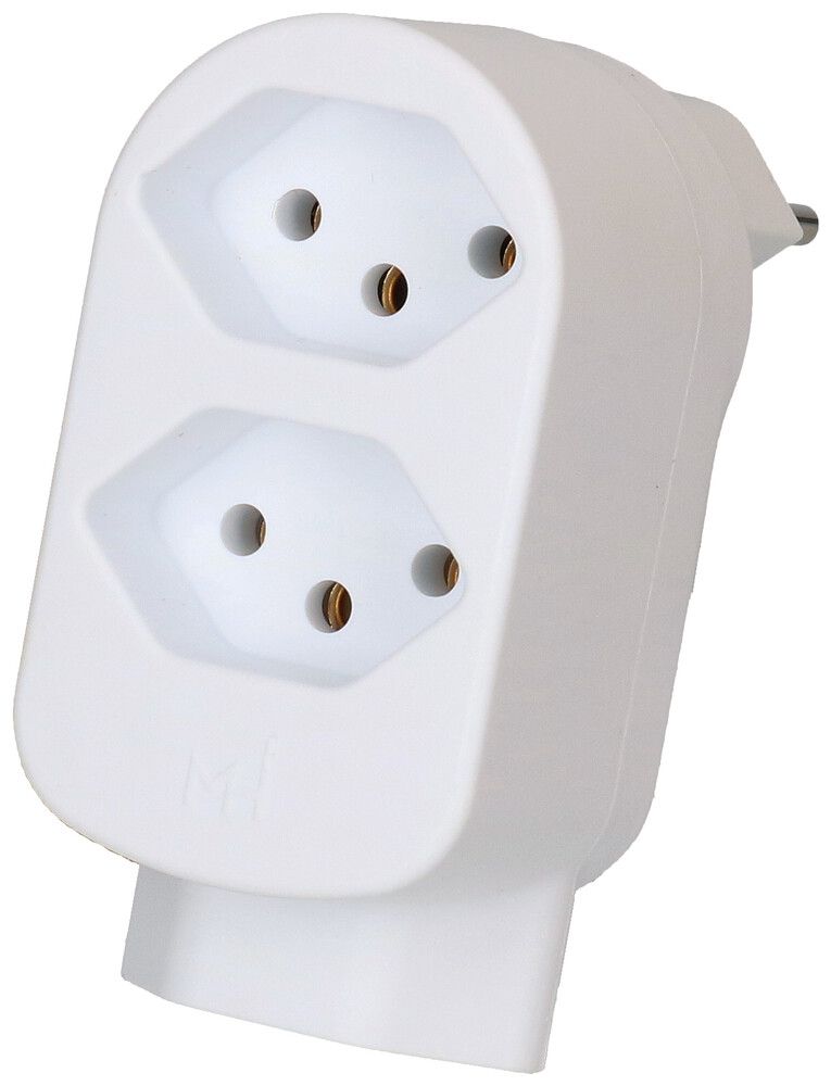 Mehrfach-Stecker MAX HAURI ADAPT SPLIT 10A 3×T13 ws