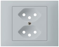 EB-Frontset Hager kallysto für Steckdose G3 2×T13 Abdeckrahmen steckbar hellgrau