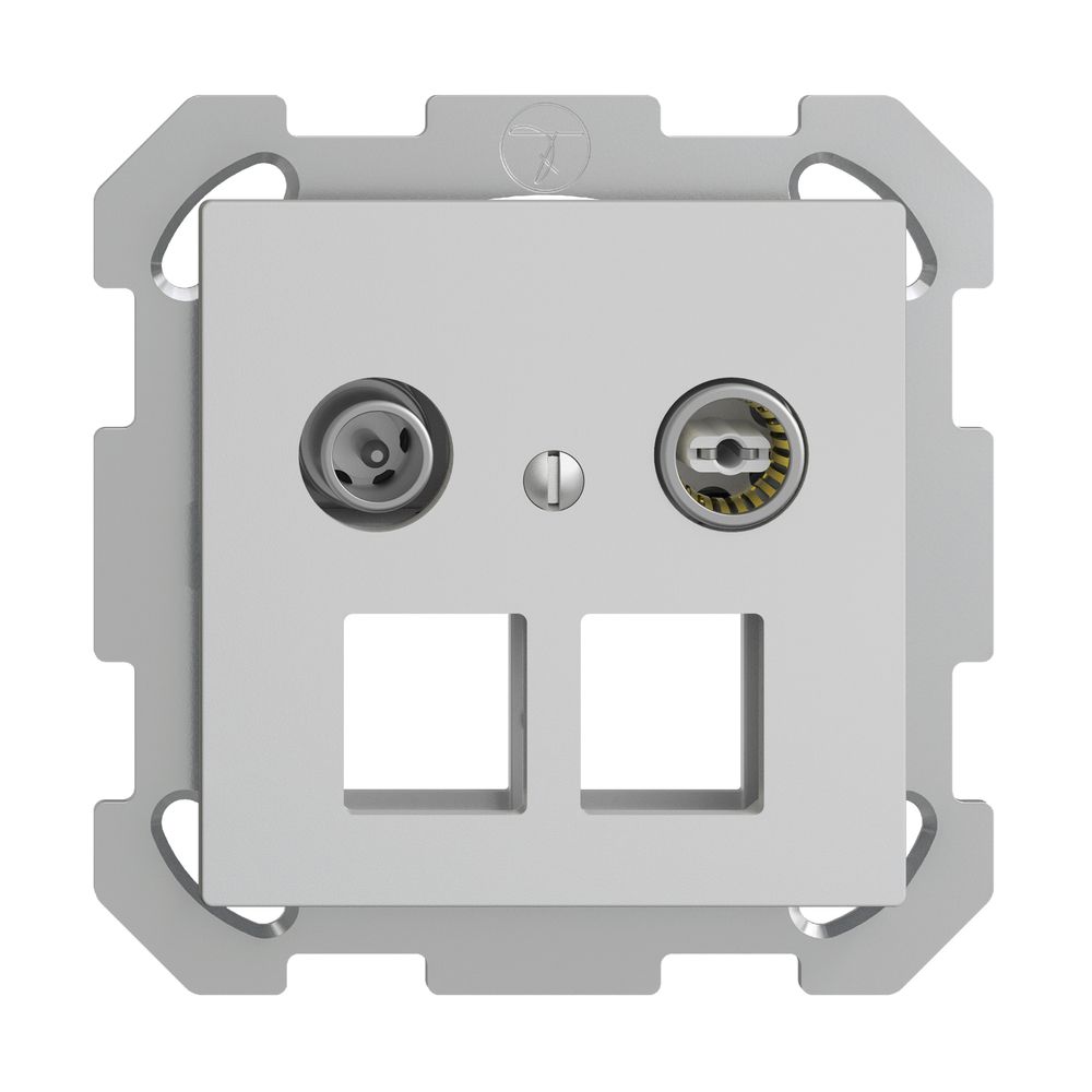 Prise multimédia 11dB ENC Edue FM, prise terminale/passage, 2×RJ45 Keystone grc