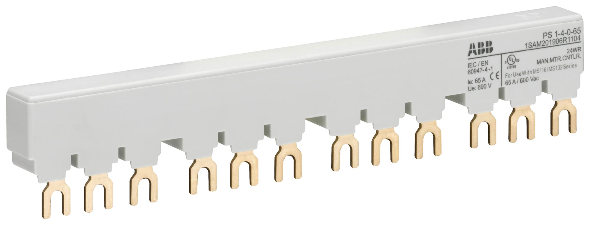 Kammschiene ABB PS1-4-0-65, für 4×MS116/MS132 3L 65A 176.5mm Schraub
