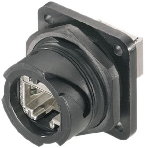 Flansch-Set Weidmüller V1 Bayonett Kunststoff mit Einsatz RJ45 TIA-568A