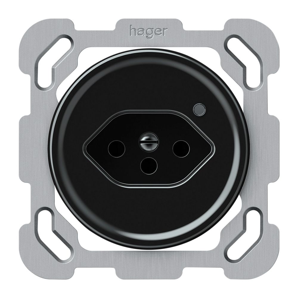 UP-Steckdose origin 1×Typ 13 bel.grün 10A 230V 77×77mm schwarz