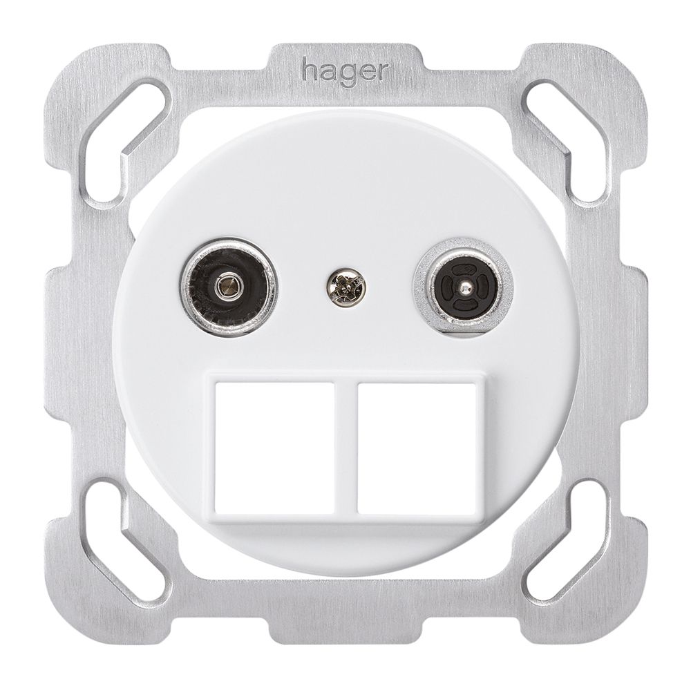 Prise multimédia ENC basico TV-R montage B 14dB 2GHz blanc