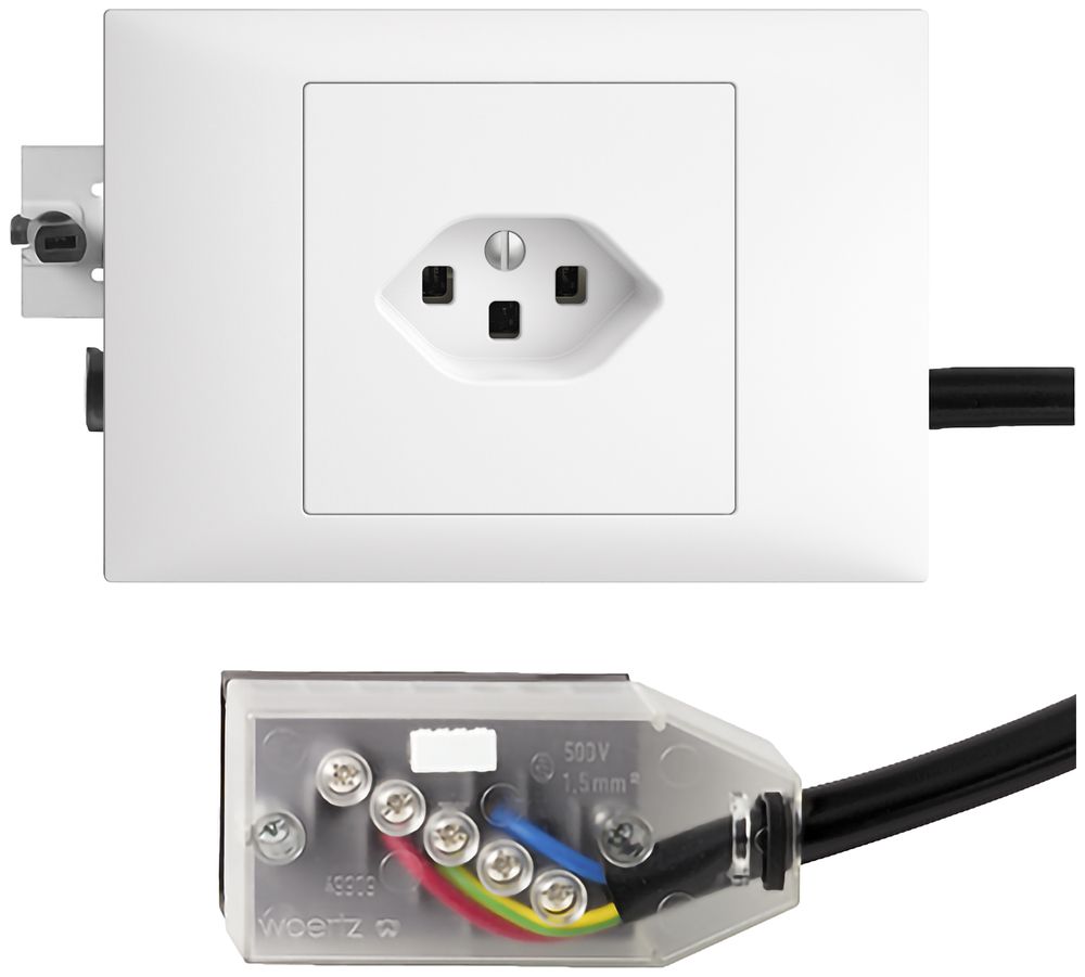 Prise INC EDIZIOdue T23 L1 blanc 45…69mm pour câble plat Technofil