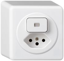 AP-Kombination beleuchtet basico AR/1L+Typ 13 weiss