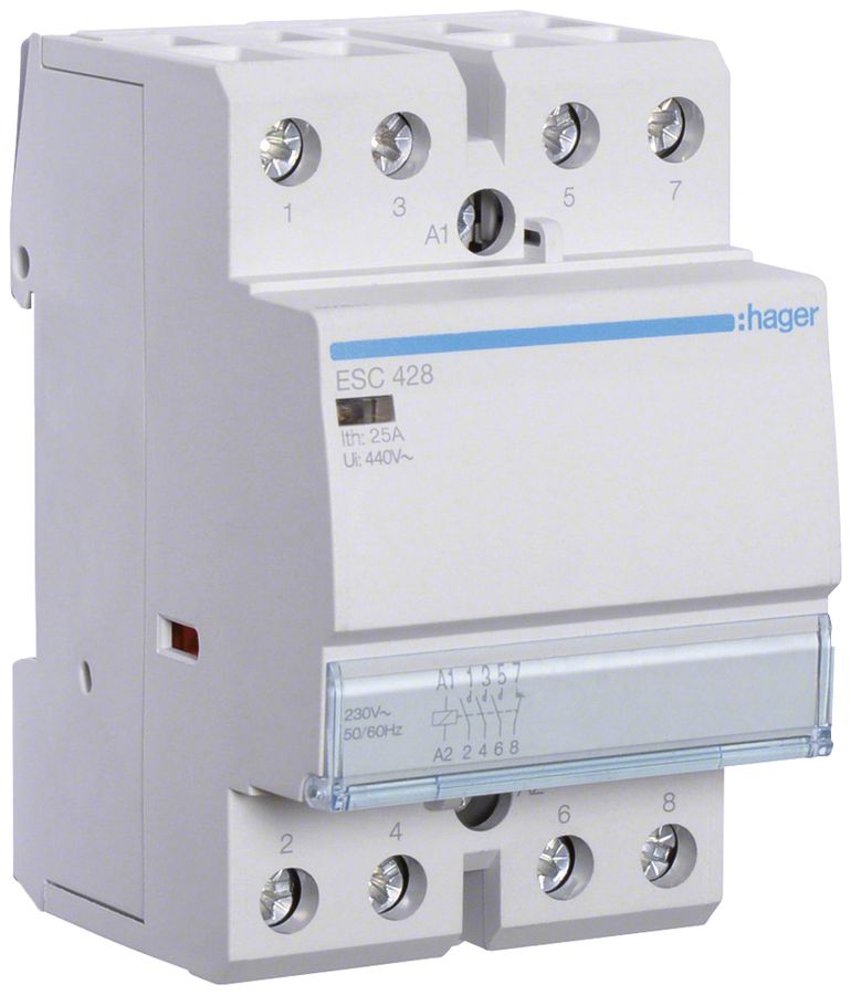 REG-Schütz Hager ESC 230VAC 3 Schliesser 1 Öffner 25A 2TE