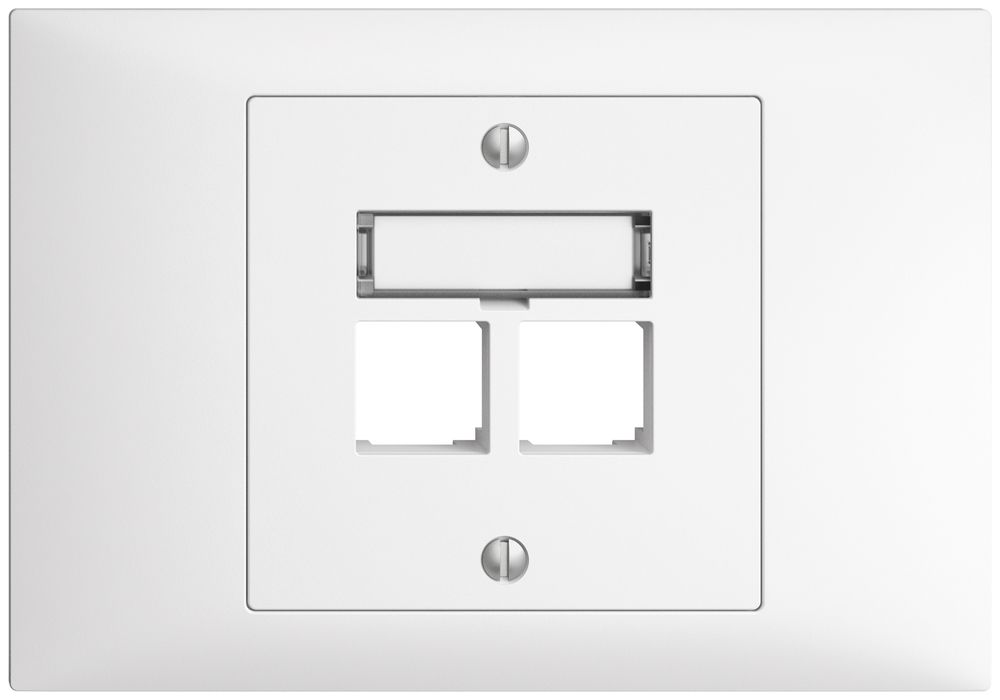 Kit di montaggio INS S-One EDIZIOdue BKE per 2×RJ45 diritto, bianco