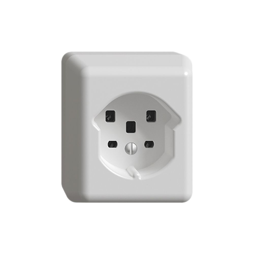 Prise AP FH T25 16A blanc, bornes à vis