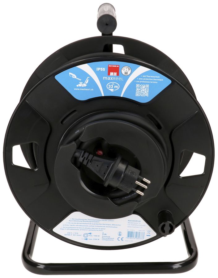 Kabelrolle MH maxReeL 1×T13 3×1.5mm² 33m IP55 schwarz
