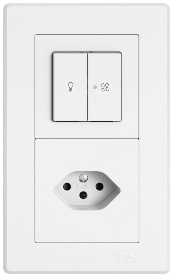 Combinazione INC EDIZIO.liv SNAPFIX® 2×1 156×96mm luce+venti.sch 3/3/1L+1×T13 bi