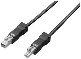 Câble de raccordement Rittal SZ 2500.440 fiche 2P/prise 2P 24V PVC noir 1m 5pcs