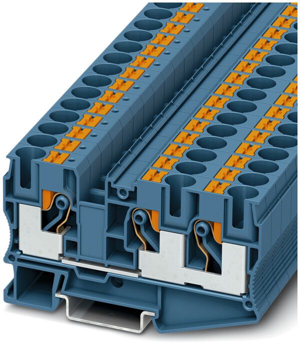 Morsetto pass.0.5…16mm² blu con.Push-in PT 10-TWIN BU