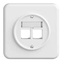 Kit de montage ENC S-One STANDARDdue QMI pour 2×RJ45 droite, blanc