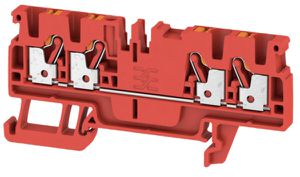 Durchgangs-Reihenklemme Weidmüller A4C PUSH IN 2.5mm² 4 Anschlüsse TS35 rot