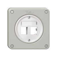 Montageset Feller freenet, für gerade Steckrichtung, zweifach, lichtgrau