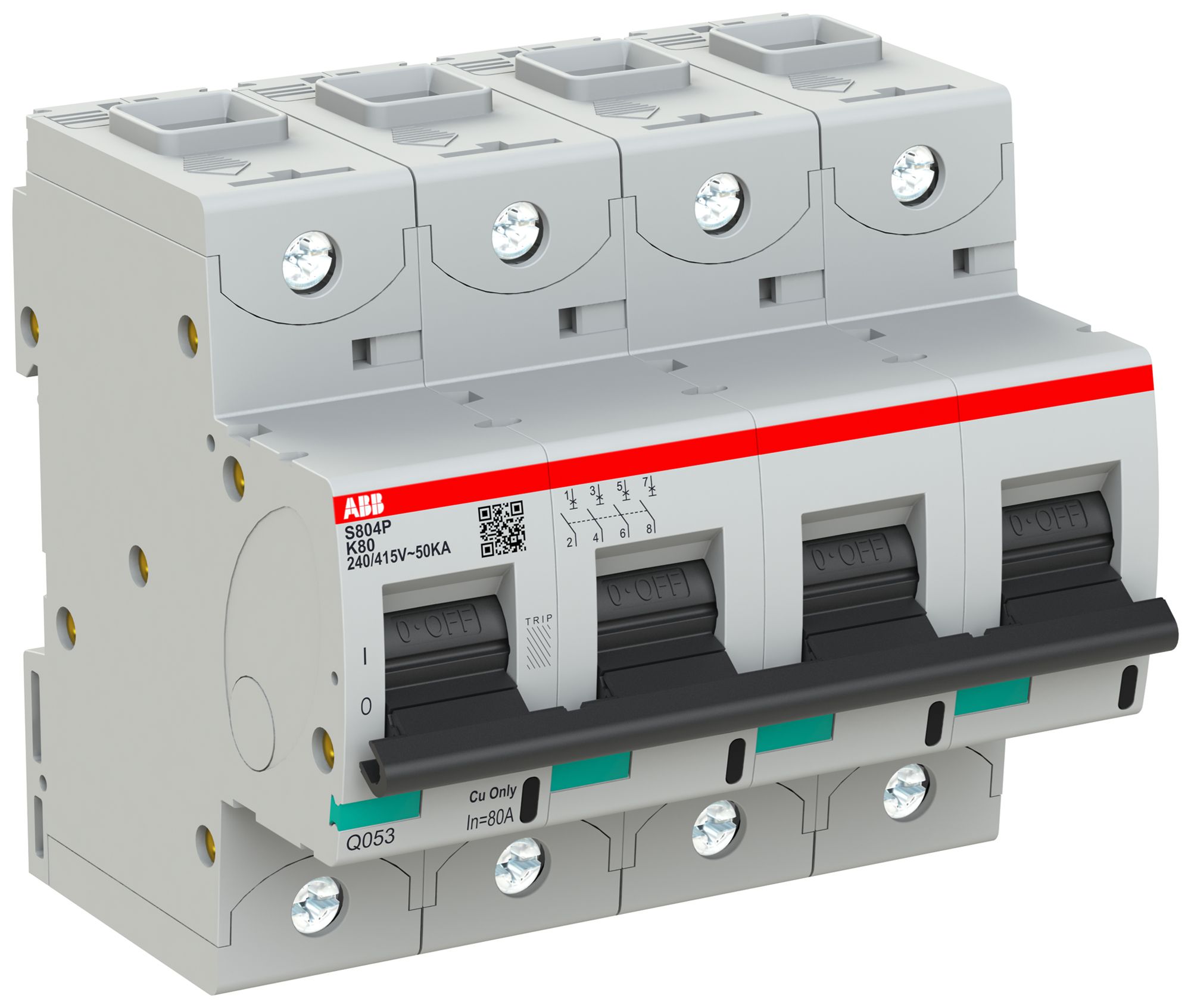 Disgiuntore ABB S804P-K80 4P 400V K-80A 50kA 6UM