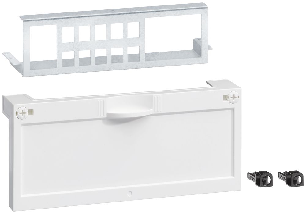 Patchpanel Hager Keystone 10×RJ45 mit Abdeckung für FLF Typ13 Gr.I und II