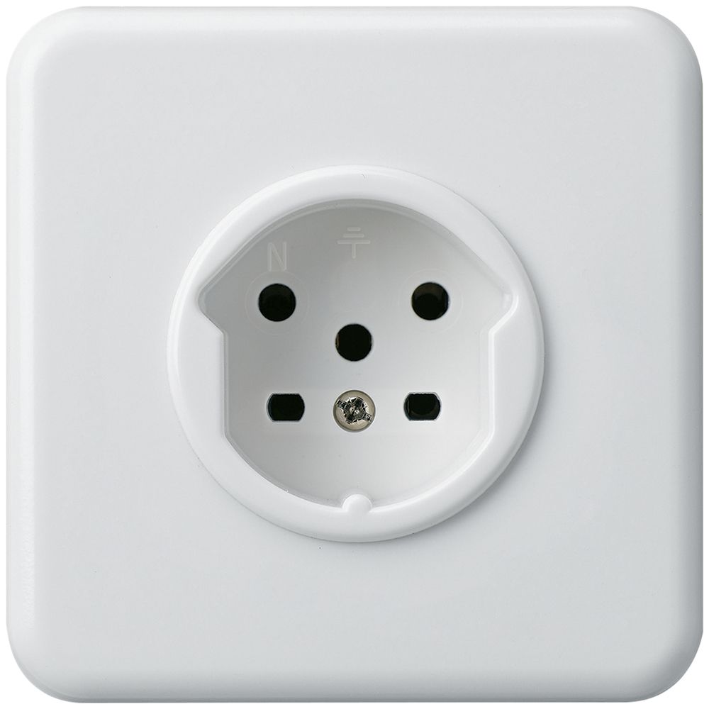 Prise ENC HA basico type 15 avec bornes enfichables blanc