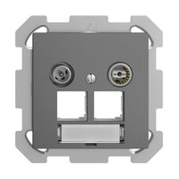 UP-Multimediadose EDIZIOdue FM EASYNET 11dB, f.2×RJ45 S-One, dunkelgrau