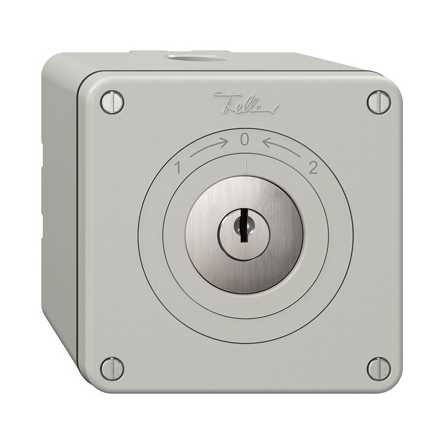 Contact pivotant NAPU NEVO, avec serrure&2 clés, KS, 1->0<-2, gris clair