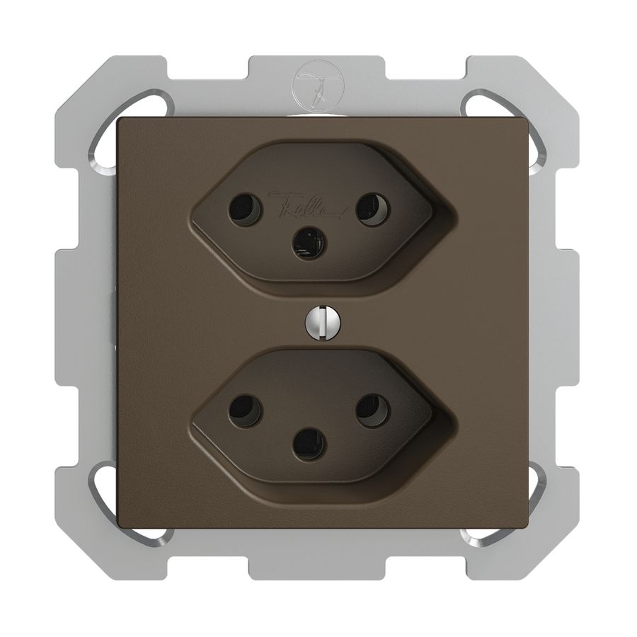 UP-Steckdose EDIZIOdue 2×T13 coffee mit Shutter